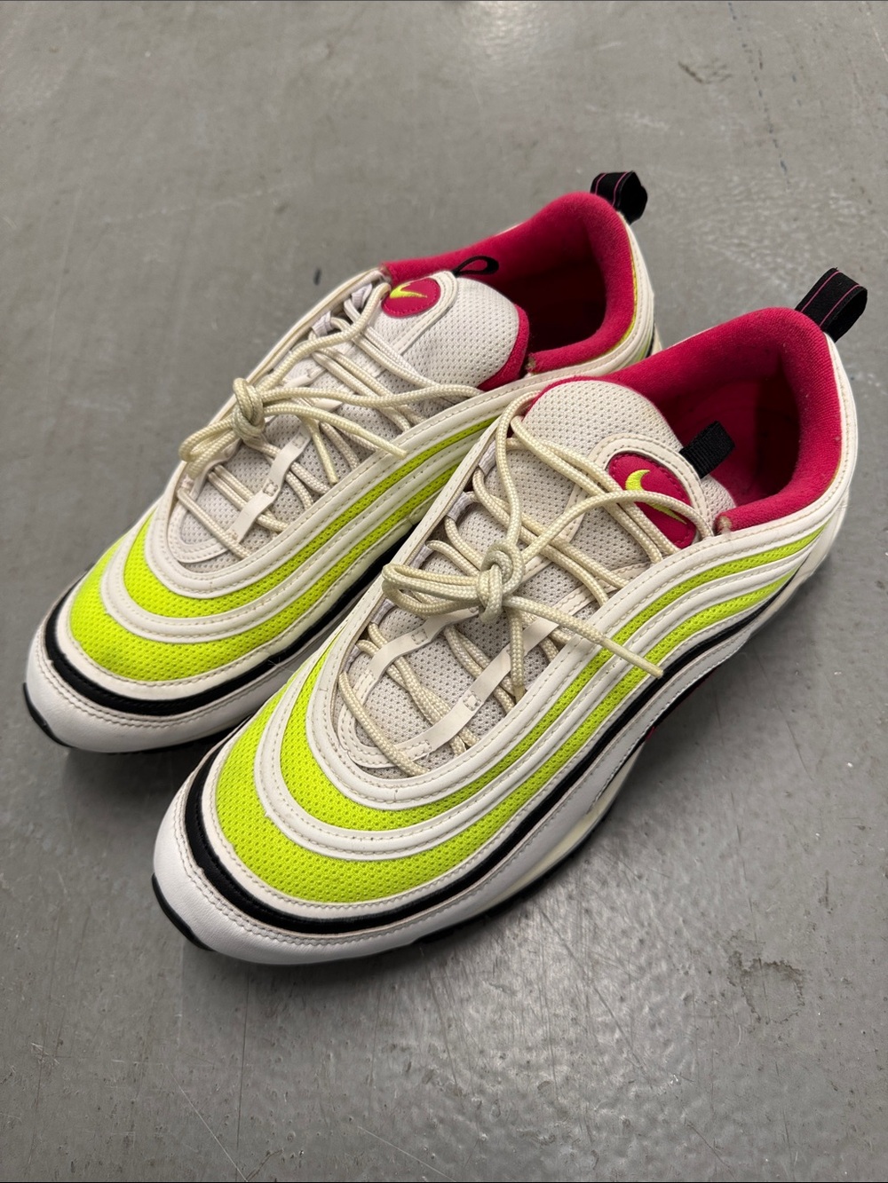 Nike Air Max 97 Men's Sneakers Volt Green Pink Size 13
